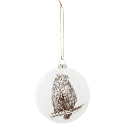 Gifi Boule de Noël blanche esprit scandinave nature^ Décoration Sapin