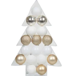 Gifi Boule de Noël blanche et dorée x17^ Décoration Sapin