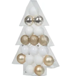 Gifi Boule de Noël blanche et dorée x17^ Décoration Sapin