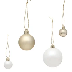 Gifi Boule de Noël blanche et dorée x 50^ Décoration Sapin