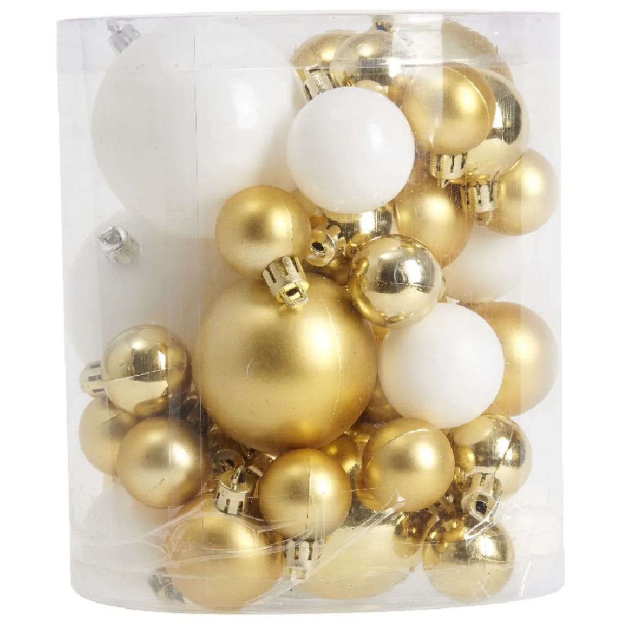 Gifi Boule de Noël blanche et dorée x50^ Décoration Sapin