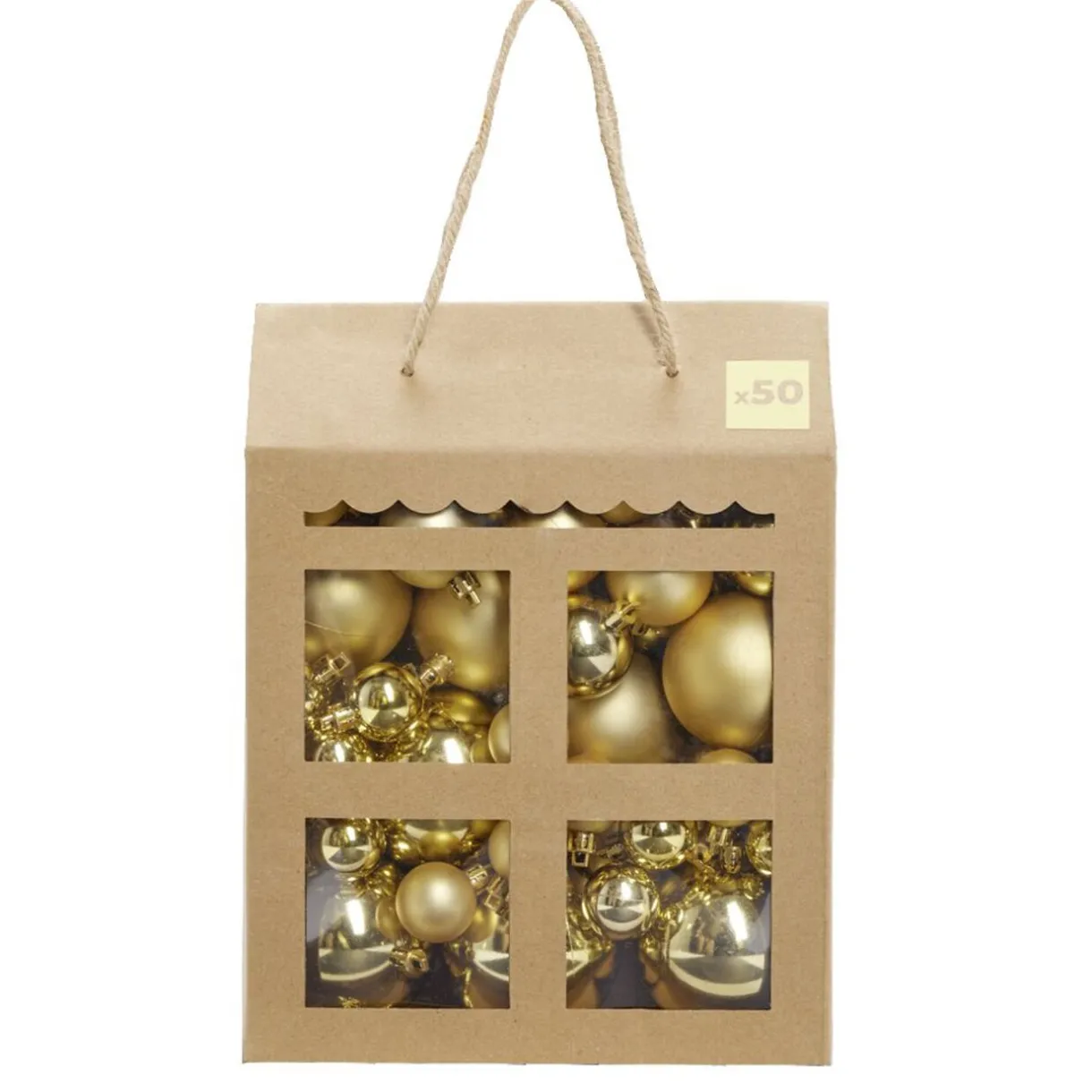 Gifi Boule de Noël blanche et dorée x50^ Décoration Sapin