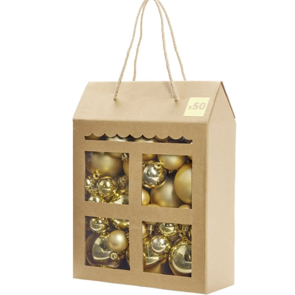 Gifi Boule de Noël blanche et dorée x50^ Décoration Sapin