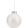Gifi Boule de Noël blanche motif étoiles paillettées argentées Ø8cm^ Décoration Sapin