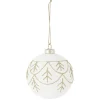 Gifi Boule de Noël blanche motif pailleté doré Ø8cm^ Décoration Sapin