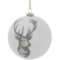 Gifi Boule de Noël blanche motif gravure esprit scandinave nature - 4 modèles^ Décoration Sapin