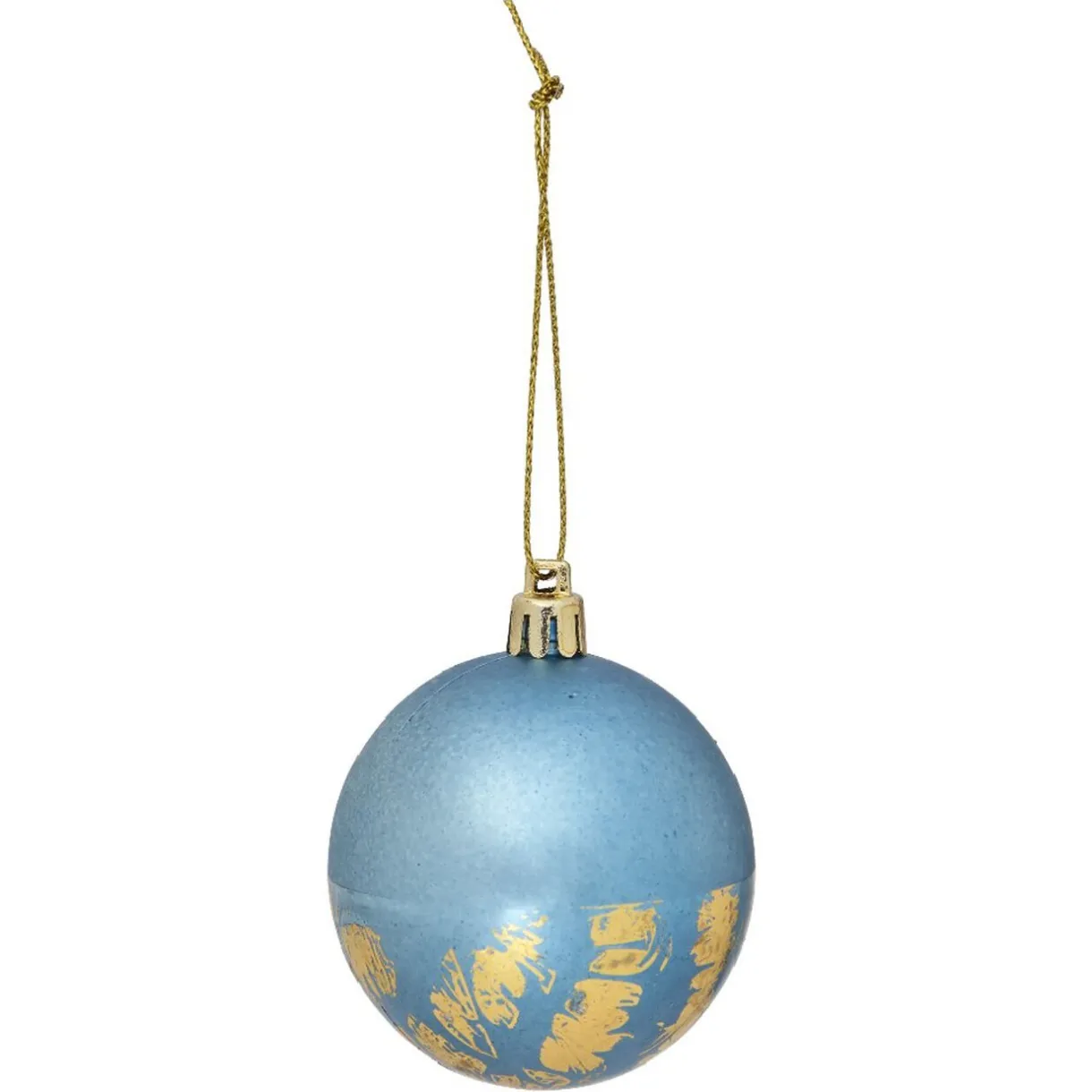 Gifi Boule de Noël bleu effet doré x6^ Décoration Sapin