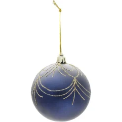 Gifi Boule de Noël bleu et doré Ø8 cm^ Décoration Sapin