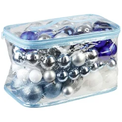 Gifi Boule de Noël bleue, blanche, argentée x 100^ Décoration Sapin