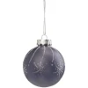 Gifi Boule de Noël bleue motif étoiles paillettées argentées Ø8cm^ Décoration Sapin
