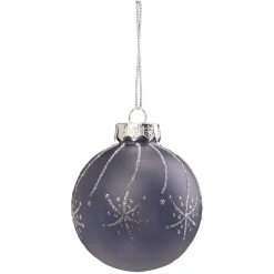 Gifi Boule de Noël bleue motif étoiles paillettées argentées Ø8cm^ Décoration Sapin