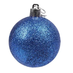 Gifi Boule de Noël bleue pailletée x6^ Décoration Sapin