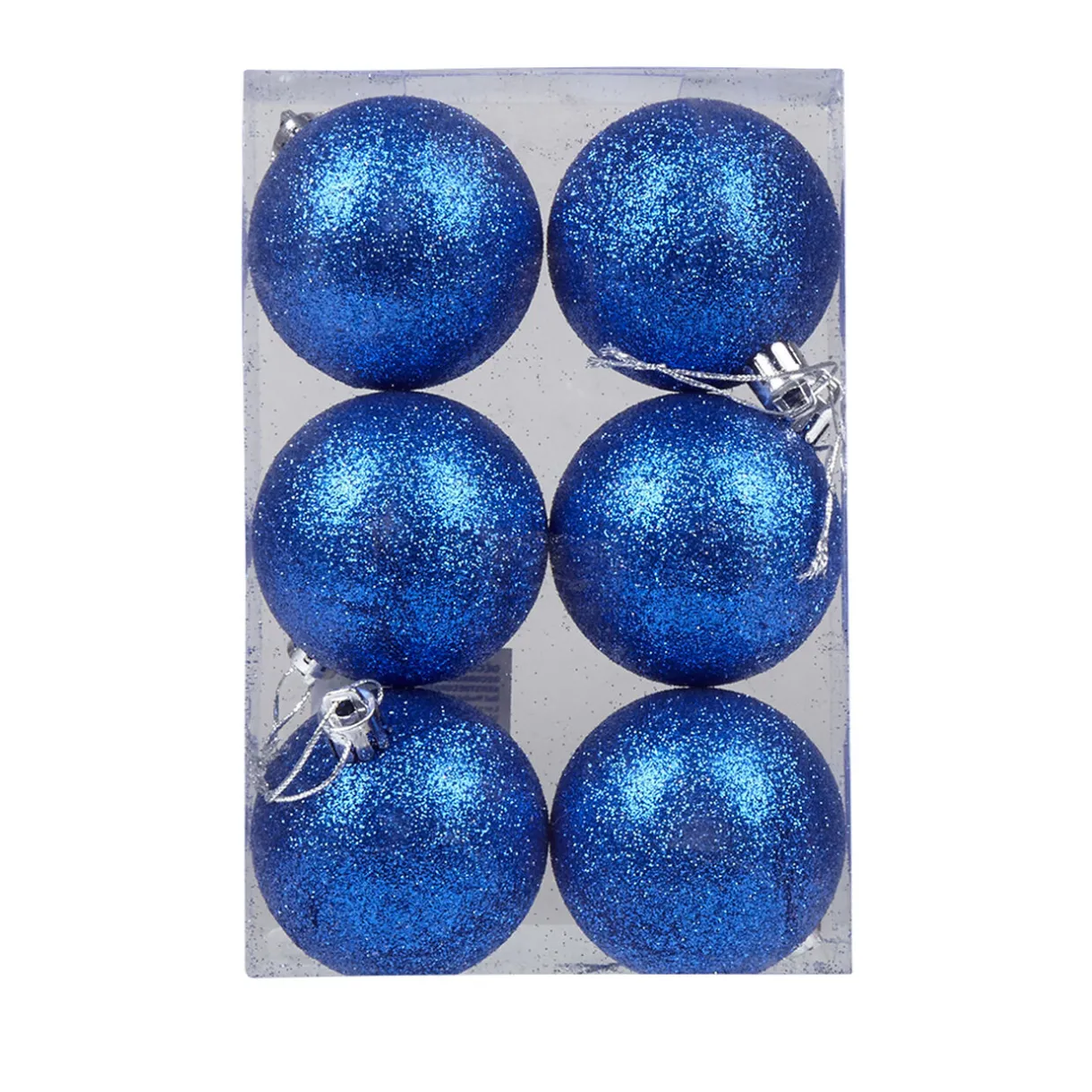 Gifi Boule de Noël bleue pailletée x6^ Décoration Sapin
