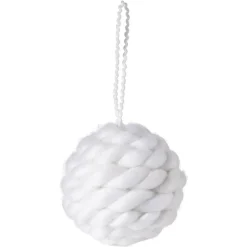 Gifi Boule de Noël Ø9cm finition laine blanc^ Décoration Sapin