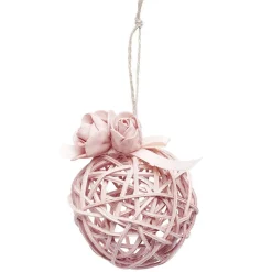 Gifi Boule de Noël déco fleur en rotin^ Décoration Sapin