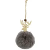 Gifi Boule de Noël déco fourrure Ø7,5x10 cm^ Décoration Sapin