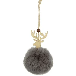 Gifi Boule de Noël déco fourrure Ø7,5x10 cm^ Décoration Sapin