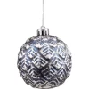 Gifi Boule de Noël déco relief bleu et argent Ø8cm^ Décoration Sapin