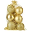 Gifi Boule de noël décor lisse et pailleté x10^ Décoration Sapin