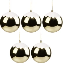 Clearance Gifi Boule de Noël doré effet neige Ø12cm x5
