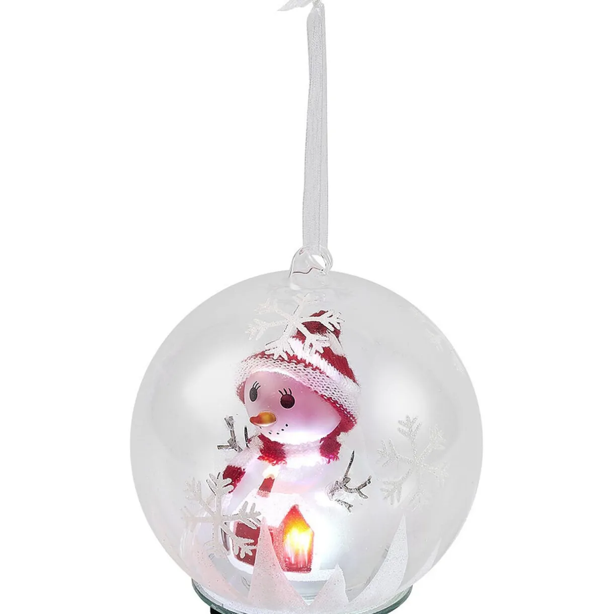 Gifi Boule de Noël en verre Bonhomme de neige lumineux^ Décoration Extérieure De Noël