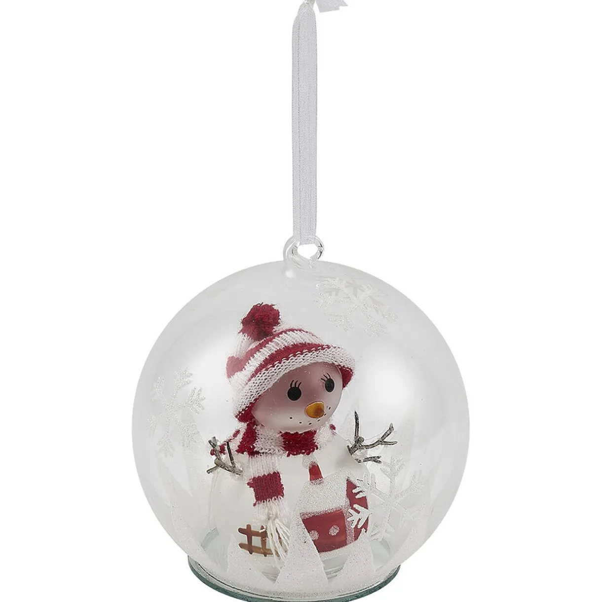 Gifi Boule de Noël en verre Bonhomme de neige lumineux^ Décoration Extérieure De Noël