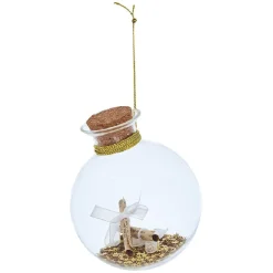 Gifi Boule de Noël en verre décor parchemin^ Décoration Sapin