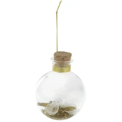 Gifi Boule de Noël en verre décor parchemin^ Décoration Sapin