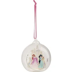 Gifi Boule de Noël en verre Disney Princesses Ariel et Jasmine Ø8cm^ Décoration Sapin