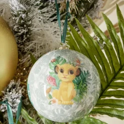 Gifi Boule de Noël en verre Disney Le Roi Lion verte et blanche Ø9,5cm^ Décoration Sapin