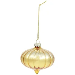 Gifi Boule de Noël en verre doré Ø8 cm^ Décoration Sapin