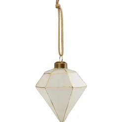 Gifi Boule de Noël en verre dorée et blanc Ø8cm^ Décoration Sapin