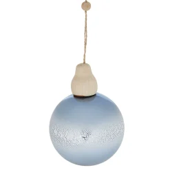 Gifi Boule de Noël en verre effet givre bleu et blanc^ Décoration Sapin