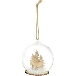 Gifi Boule de Noël en verre intérieur paysage^ Décoration Sapin