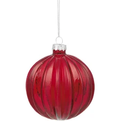 Gifi Boule de Noël en verre rouge à suspendre^ Décoration Sapin