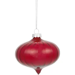 Gifi Boule de Noël en verre rouge à suspendre^ Décoration Sapin