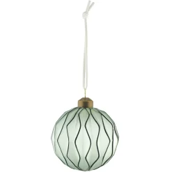 Gifi Boule de Noël en verre teinté forme graphique^ Décoration Sapin