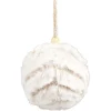 Gifi Boule de Noël fausse fourrure blanc et beige Ø8,5cm^ Décoration Sapin