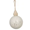 Gifi Boule de Noël forme goutte blanc naturel x3^ Décoration Sapin