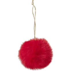 Clearance Gifi Boule de Noël fourrure rouge Ø6cm