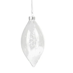 Gifi Boule de Noël goutte transparente avec flocons de neige^ Décoration Sapin