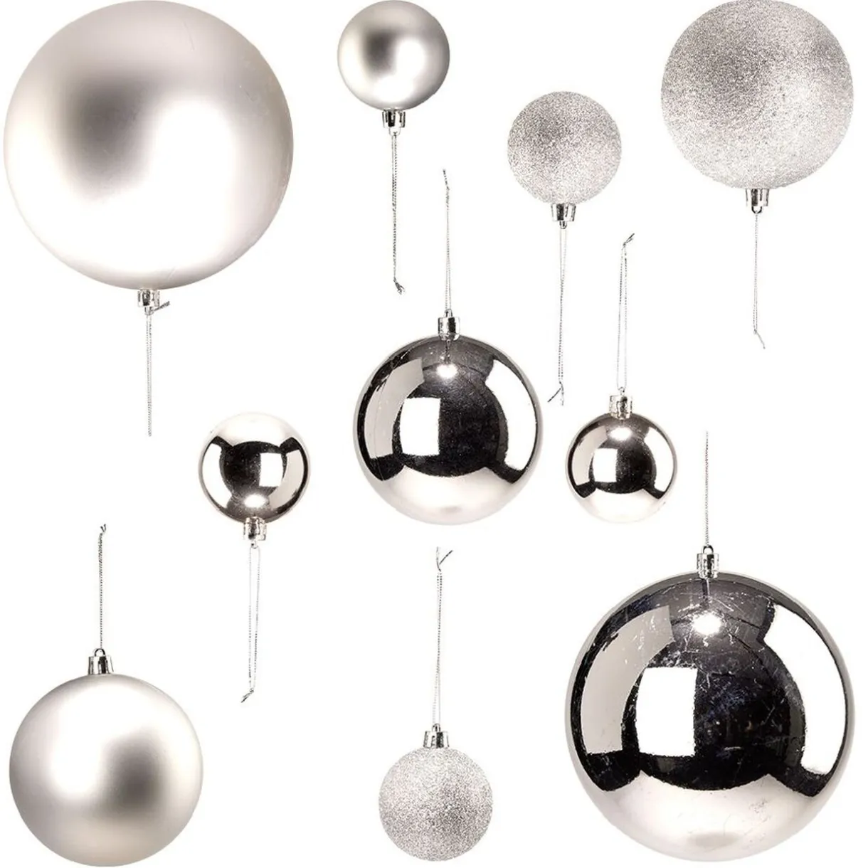 Gifi Boule de Noël gris argenté x15^ Décoration Sapin