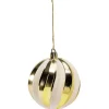Gifi Boule de Noël jaune doré et blanc x12^ Décoration Sapin