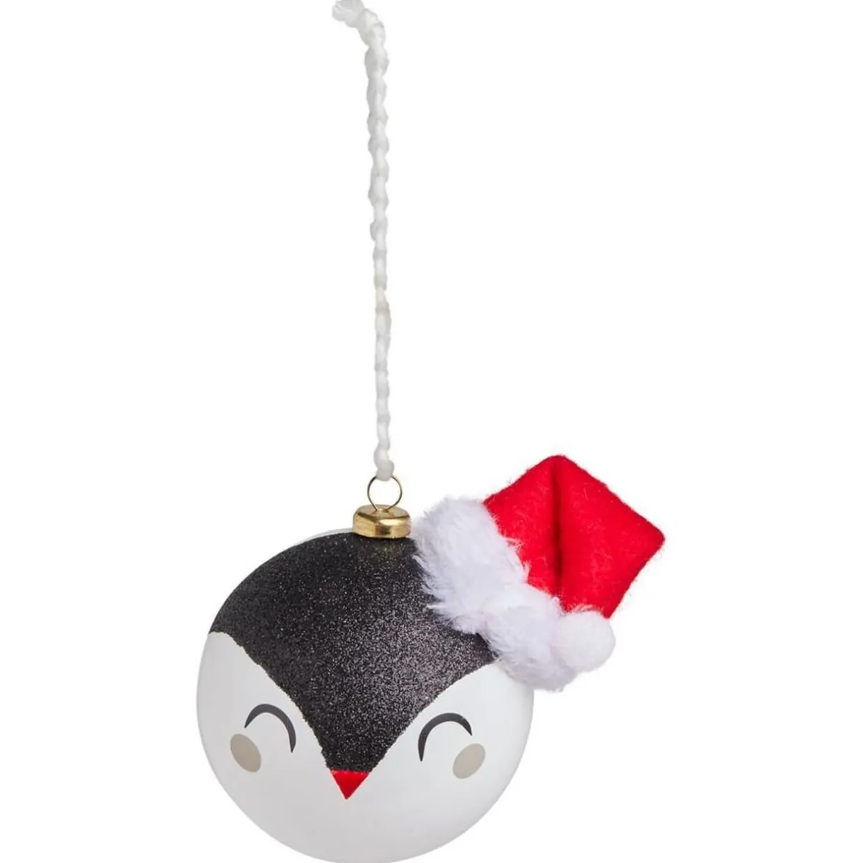 Gifi Boule de Noël kawaii pingouin avec bonnet rouge Ø8cm^ Décoration Sapin