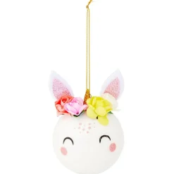 Gifi Boule de Noël licorne blanc et rose Ø8xH13cm^ Décoration Sapin