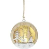 Gifi Boule de Noël lumineuse en bois design paysage^ Décoration Sapin