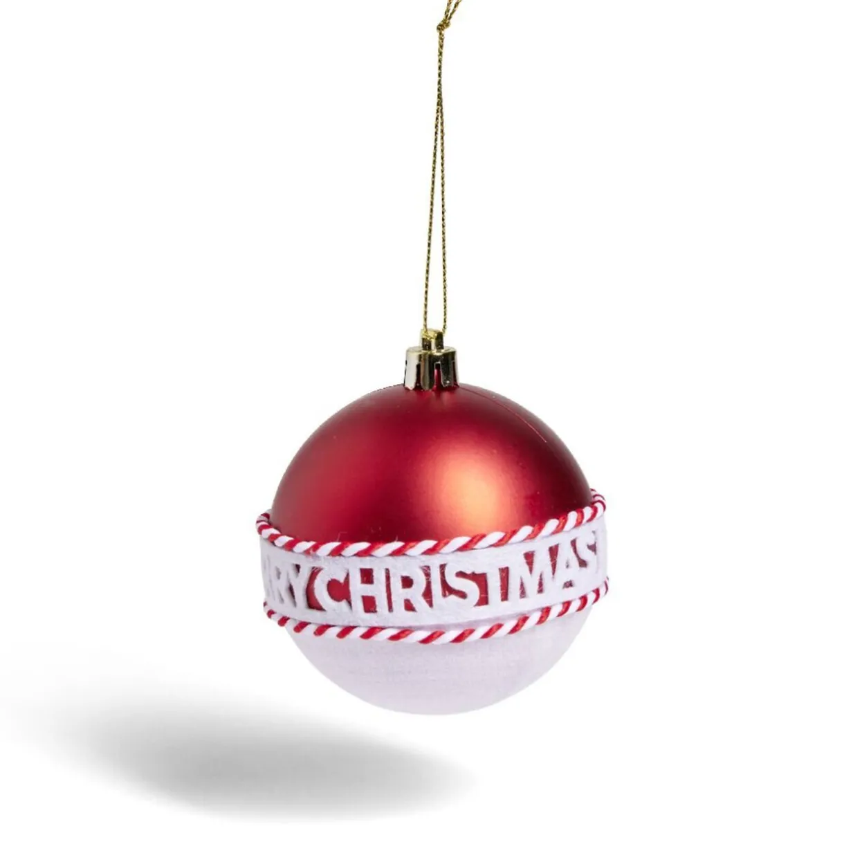 Online Gifi Boule de Noël Merry Xmas rouge et blanche Ø8cm