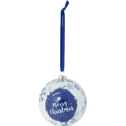 Gifi Boule de Noël motif banquise bleu et blanc Ø8cm - 3 modèles^ Décoration Sapin