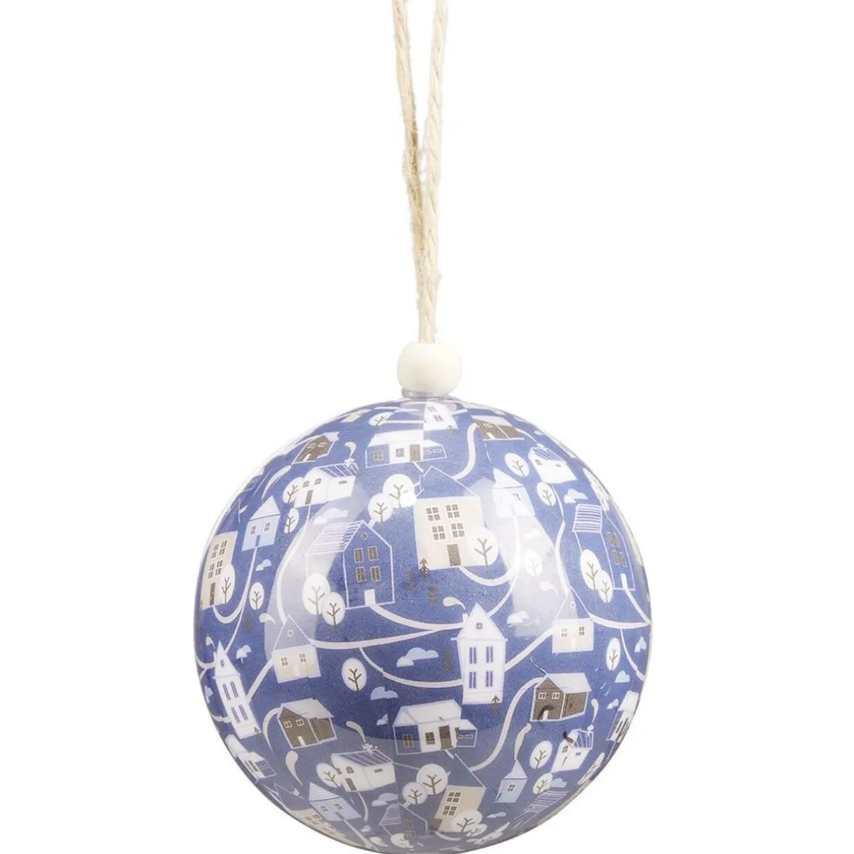 Gifi Boule de Noël motif bleu et blanc Ø8 cm^ Décoration Sapin