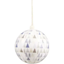 Gifi Boule de Noël motif bleu et blanc Ø8 cm^ Décoration Sapin